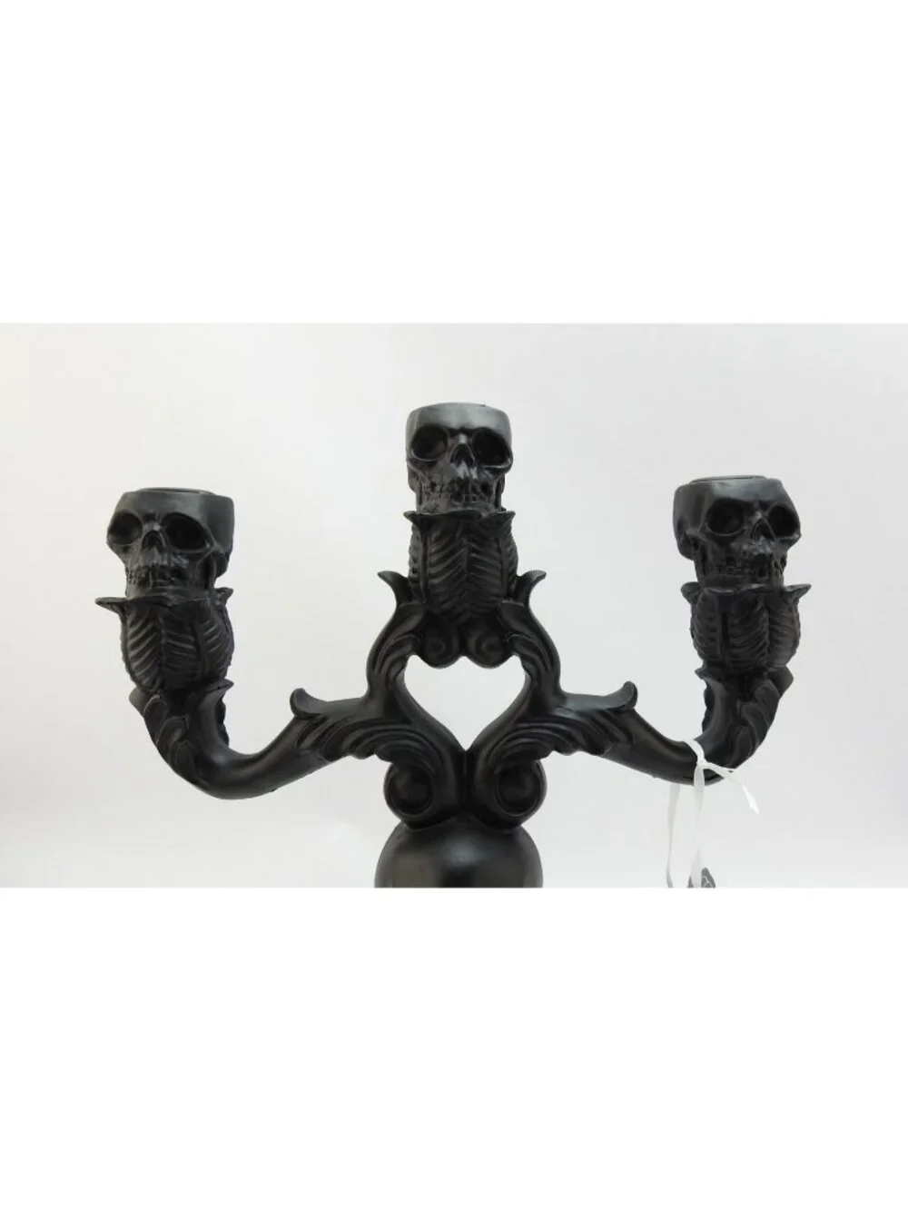 Halloween Skull Candelabra 3 Arm Black Gothic Candle Holder New Martha Stewart